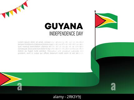 Hintergrund des Guyana-Unabhängigkeitstages Nationalfeiertag am 26. Mai. Stock Vektor