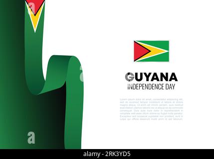 Hintergrund des Guyana-Unabhängigkeitstages Nationalfeiertag am 26. Mai. Stock Vektor