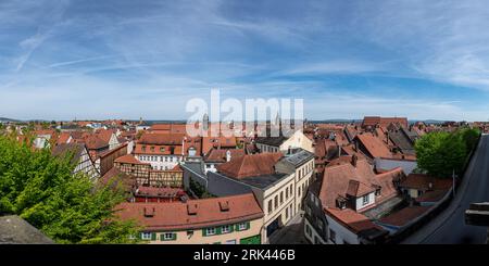 Panorama view of old town from above in Bamberg, Germany. Stock Photo