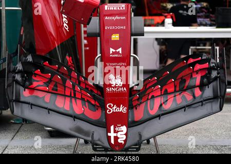 Special livery with the words 'Zandvoort' on a Alfa Romeo car during a preview day ahead of Sunday's 2023 Netherlands Grand Prix at CM.com Circuit Zandvoort in Zandvoort, Netherlands. Picture date: Thursday August 24, 2023. Stock Photo