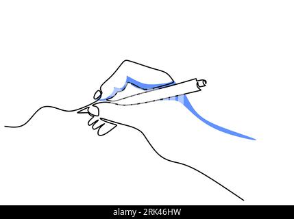 Eine durchgehende einzeilige Handzeichnung mit Stift auf weißem Hintergrund. Stock Vektor