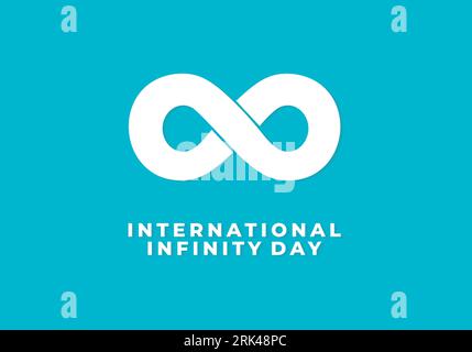 Internationales Infinity-Tag-Bannerplakat am 8. august mit weißem Infinity-Symbol auf blauem Hintergrund. Stock Vektor