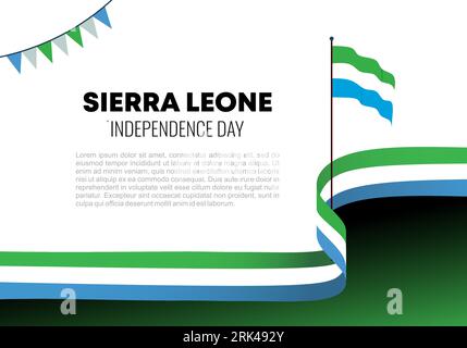 Sierra Leone Unabhängigkeitstag Hintergrundbanner Poster für nationale Feierlichkeiten am 27. april. Stock Vektor