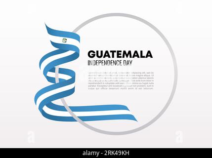 Guatemala Unabhängigkeitstag Hintergrund für nationale Feierlichkeiten am 15. september isoliert auf weißem Hintergrund. Stock Vektor