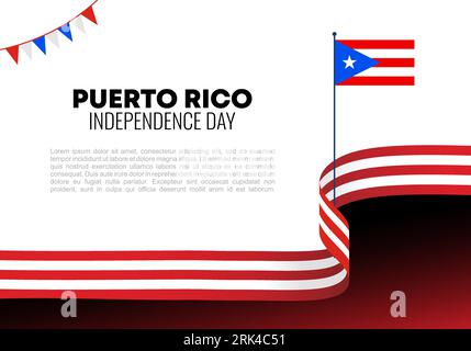 Hintergrund des Puerto Rico Unabhängigkeitstages am 4. Juli. Stock Vektor