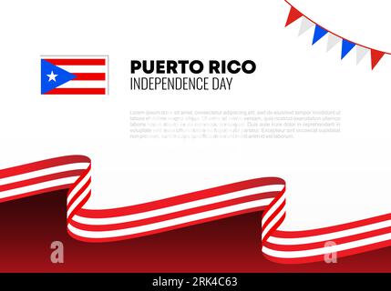 Hintergrund des Puerto Rico Unabhängigkeitstages am 4. Juli. Stock Vektor