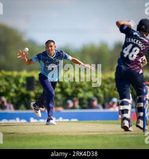 Radlett CC, 22. August 2023. Ben Mike The Metro Bank One Day Cup - Middlesex vs Yorkshire Vikings Stockfoto