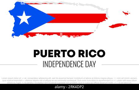 Hintergrund des Puerto Rico Unabhängigkeitstages am 4. Juli. Stock Vektor