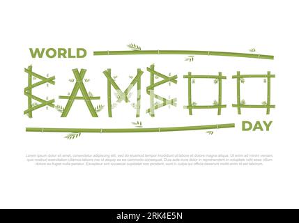 Weltbambustag Hintergrund Banner Poster mit Bambuspflanze am 18. september. Stock Vektor