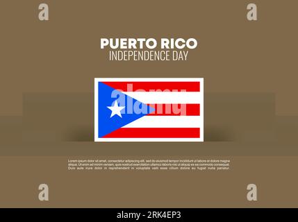 Hintergrund des Puerto Rico Unabhängigkeitstages am 4. Juli. Stock Vektor