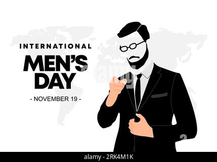 Internationaler Männertag am 19. november. Stock Vektor