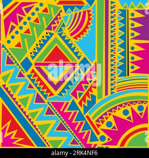 Abstract African seamless pattern in colorful style. Stock Vektor