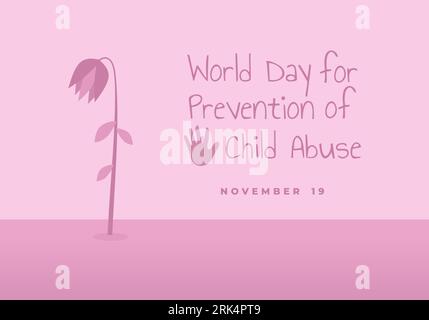 Welttag zur Prävention von Kindesmissbrauch Hintergrund. Stock Vektor