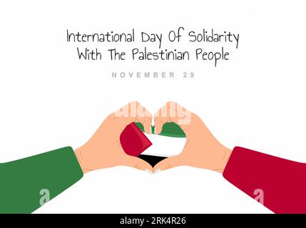 International day of solidarity with palestinian people on white background. Stock Vector