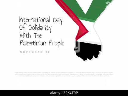 International day of solidarity with palestinian people on white background. Stock Vector