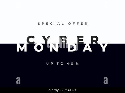Cyber monday Background wurde am 28. November gefeiert. Stock Vektor