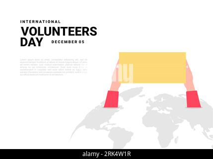 International Volunteers Day Background wurde am 5. dezember gefeiert. Stock Vektor