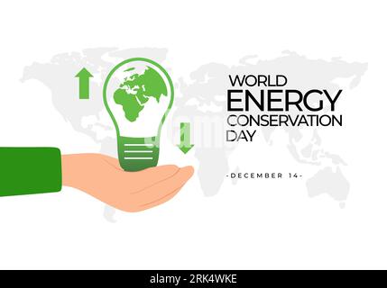 Hintergrund des nationalen Tages zur Energieeinsparung am 14. dezember. Stock Vektor