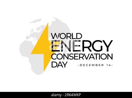Hintergrund des nationalen Tages zur Energieeinsparung am 14. dezember. Stock Vektor
