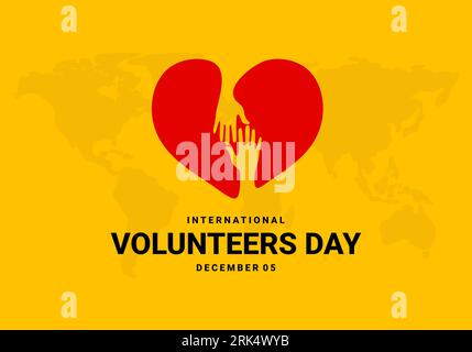 International Volunteers Day Background wurde am 5. dezember gefeiert. Stock Vektor