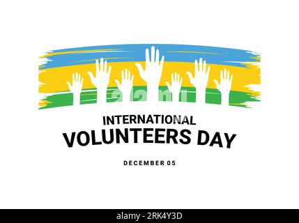 International Volunteers Day Background wurde am 5. dezember gefeiert. Stock Vektor