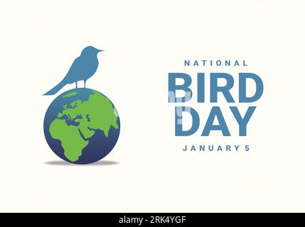 National Bird Day Background wird am 5. Januar gefeiert. Stock Vektor