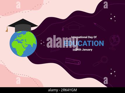 Internationaler Tag der Bildung Hintergrund gefeiert am 24. januar. Stock Vektor
