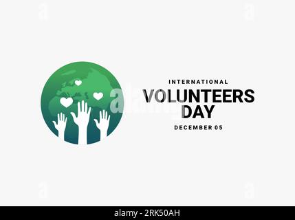 International Volunteers Day Background wurde am 5. dezember gefeiert. Stock Vektor