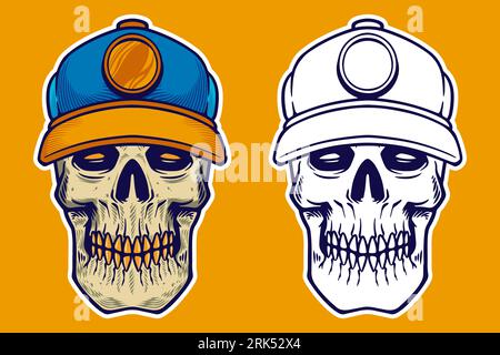 Schädel Kopf tragen Hut Karte Poster Vektor Illustration Stock Vektor