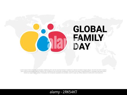 Der globale Familientag wird am 1. Januar gefeiert. Stock Vektor