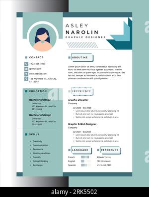 Graphic Designer Professional Cv Resume Stock Vector