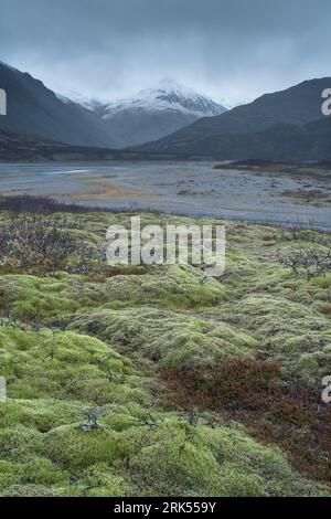 Dramatische Winterlandschaften im Südosten Islands Stockfoto
