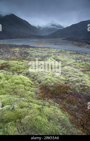 Dramatische Winterlandschaften im Südosten Islands Stockfoto