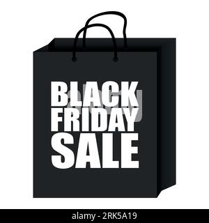 Einfache Vektor-Illustration der Einkaufstasche mit Black Friday Sale Text Stock Vektor