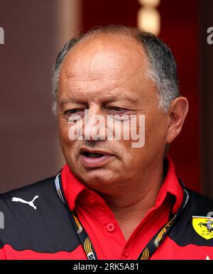 Ferrari-Teamchef Frederic Vasseur während eines Vorschautages vor dem Großen Preis von Holland am Sonntag 2023 auf dem Circuit Zandvoort CM.com in Zandvoort, Niederlande. Bilddatum: Donnerstag, 24. August 2023. Stockfoto