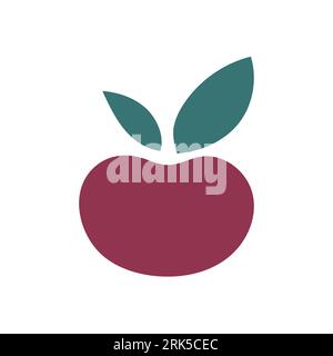 Plum hand drawn. Abstract shape fruit inspiration. Vector illustration, flat design Stock Vektor