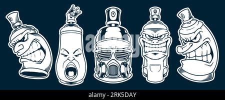 Spraydose Graffiti Maskottchen Vektor Illustration Stock Vektor