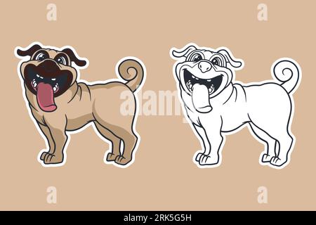 pug dog vector illustration cartoon style Stock Vektor