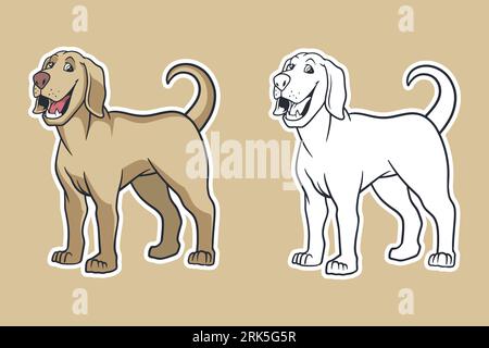 labrador Retriever Hund Vektor Illustration Cartoon-Stil Stock Vektor
