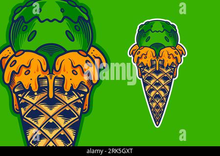 ice cream cone vector illustration cartoon style Stock Vektor