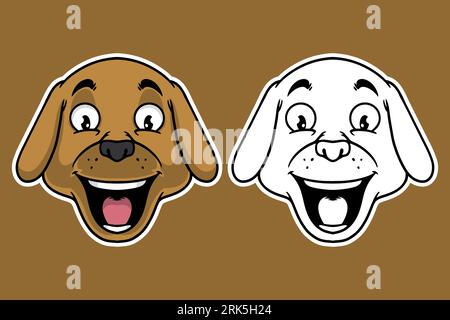 Hundekopf Maskottchen Vektor Illustration Cartoon Stil Stock Vektor