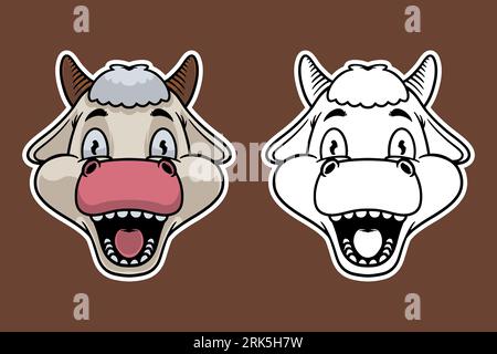 Kuhkopf Maskottchen Vektor Illustration Cartoon Stil Stock Vektor