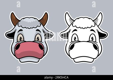 Kuhkopf Maskottchen Vektor Illustration Cartoon Stil Stock Vektor