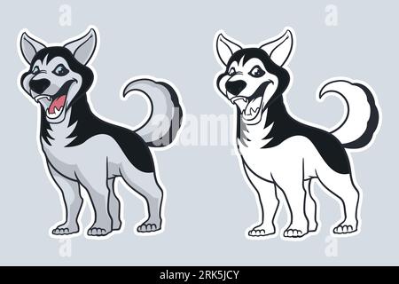 Husky-Hund-Vektor-Illustration Cartoon-Stil Stock Vektor