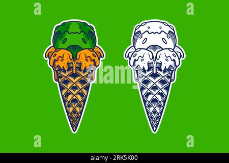 ice cream cone vector illustration cartoon style Stock Vektor