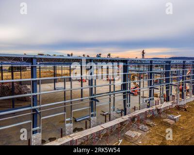 Eine Luftaufnahme der Baustelle Stockfoto