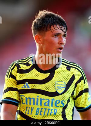 James Sweet von Arsenal U21 während des Gruppenspiels der EFL Trophy im County Ground, Swindon. Bilddatum: Dienstag, 22. August 2023. Stockfoto