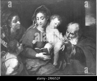 Die Heilige Familie mit dem Johannesknaben between 1654 and 1730 by Johann Michael Rottmayr Stock Photo