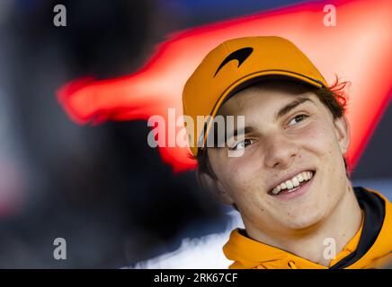 Zandvoort, Niederlande. August 2023. ZANDVOORT - Oscar PiNG(McLaren) auf dem Zandvoort Circuit vor dem F1 Grand Prix der Niederlande am 24. August 2023 in Zandvoort, Niederlande. ANP SEM VAN DER WAL Stockfoto