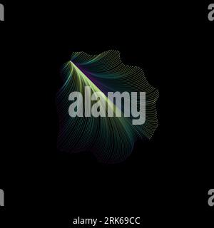 Abstrakte Welle mit leuchtendem wirbelnden Gradientenhintergrund. Leuchtende Welle. Das Energieflussblatt. Strahlender Wellenrahmen mit Lichteffekt. Leuchtende Abdeckung. Stock Vektor